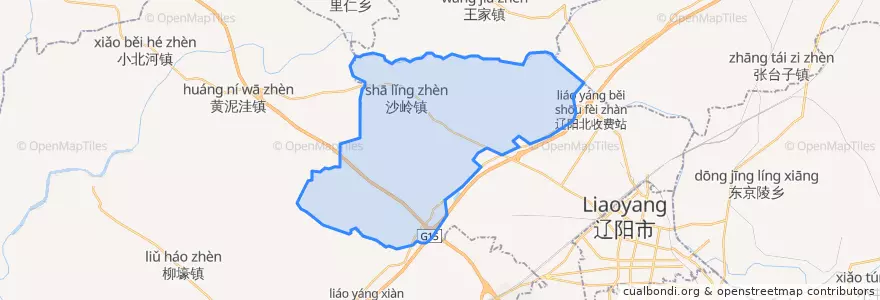 Mapa de ubicacion de 沙岭镇.