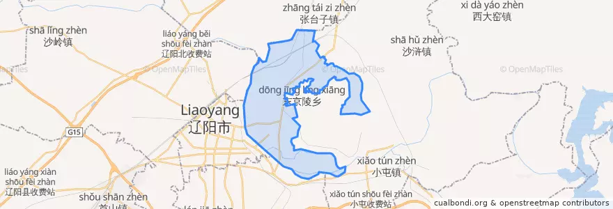 Mapa de ubicacion de Dongjingling.