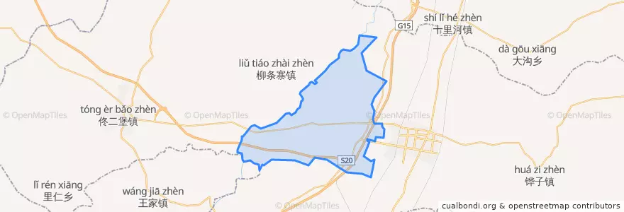 Mapa de ubicacion de Guchengzi Subdistrict.