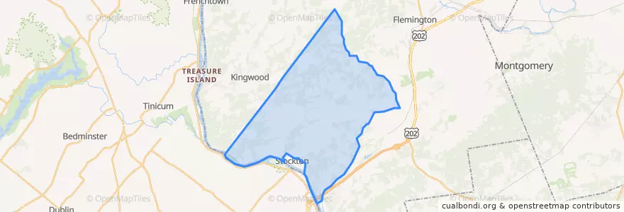 Mapa de ubicacion de Delaware Township.