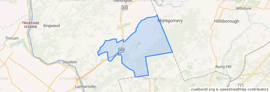 Mapa de ubicacion de East Amwell Township.
