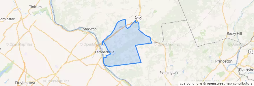 Mapa de ubicacion de West Amwell Township.