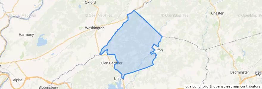 Mapa de ubicacion de Lebanon Township.
