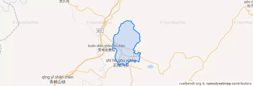 Mapa de ubicacion de 宽甸镇.
