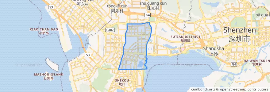 Mapa de ubicacion de Yuehai Sub-district.