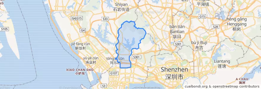 Mapa de ubicacion de 西丽街道.