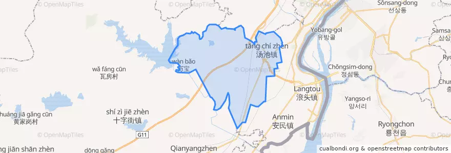 Mapa de ubicacion de 汤池镇.