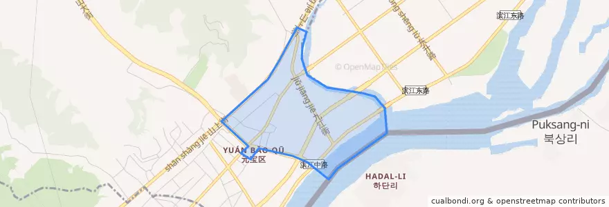Mapa de ubicacion de Xingdong Subdistrict.