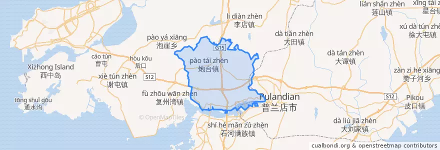 Mapa de ubicacion de 炮台街道.