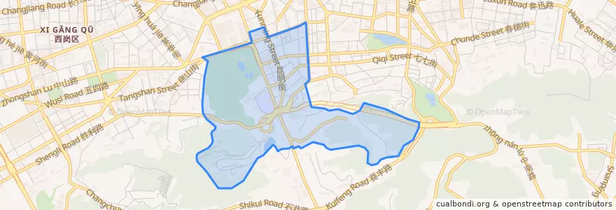 Mapa de ubicacion de 昆明街道.