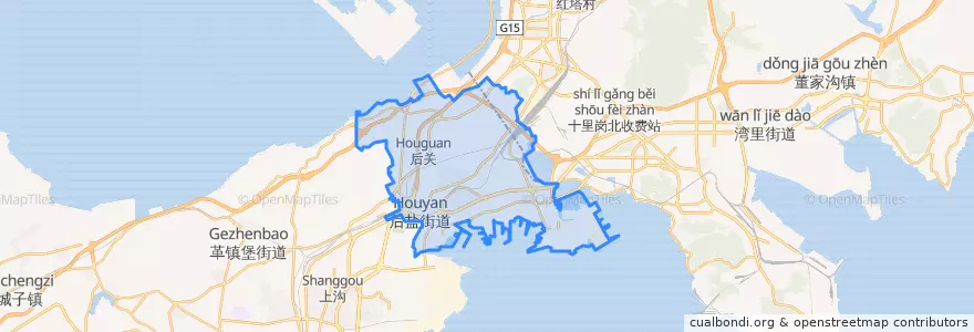 Mapa de ubicacion de 大连湾街道.