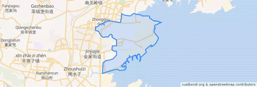 Mapa de ubicacion de 甘井子街道.