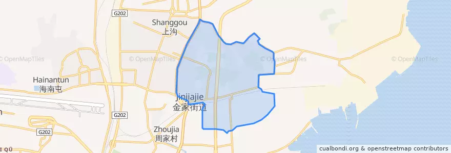 Mapa de ubicacion de Jiaojinshan Subdistrict.
