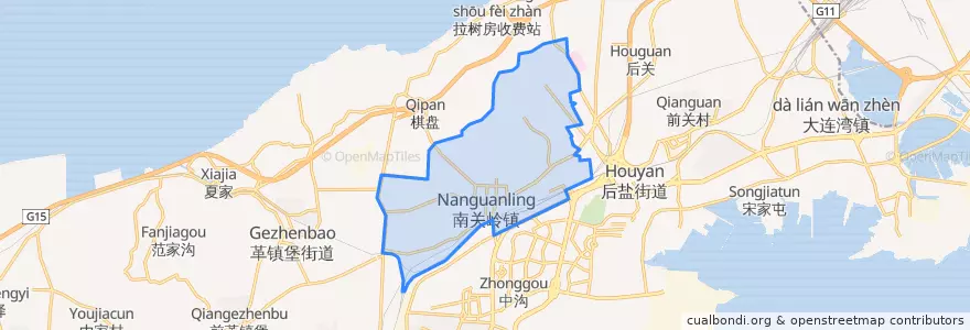 Mapa de ubicacion de 南关岭街道.