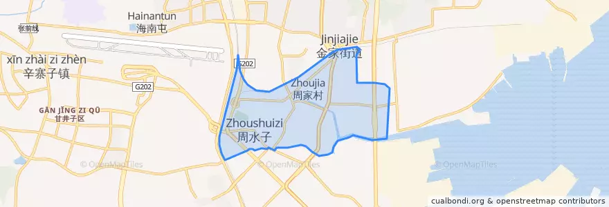 Mapa de ubicacion de 周水子街道.