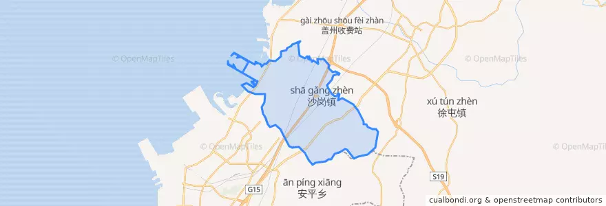 Mapa de ubicacion de 沙岗镇.