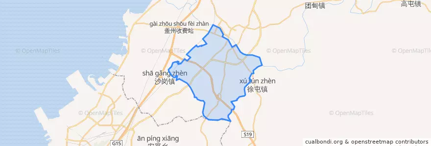 Mapa de ubicacion de Taiyangsheng Subdistrict.