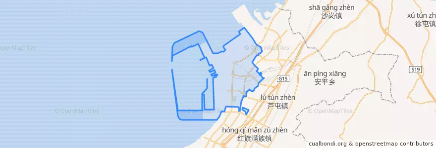 Mapa de ubicacion de Haixing Subdistrict.