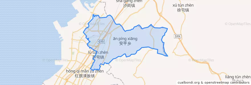 Mapa de ubicacion de 芦屯镇.
