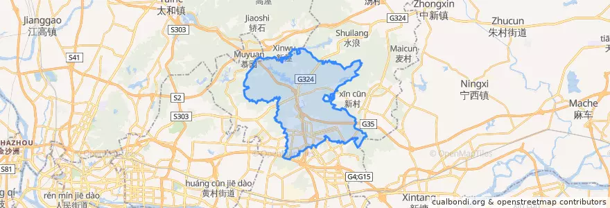 Mapa de ubicacion de 萝岗街道.