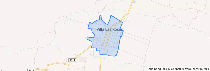 Mapa de ubicacion de Villa Las Rosas.