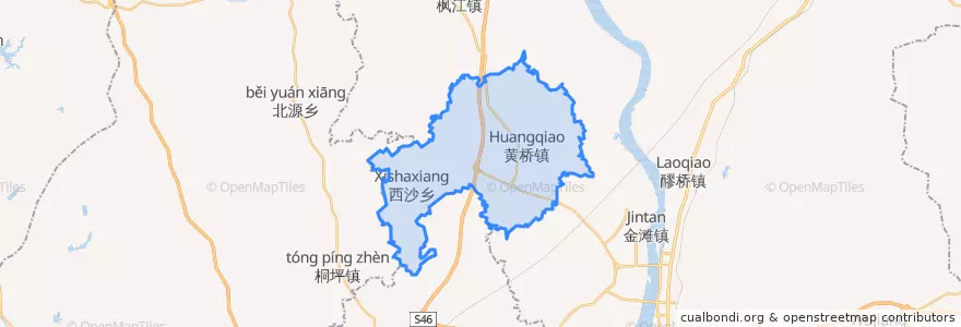 Mapa de ubicacion de 黄桥镇.