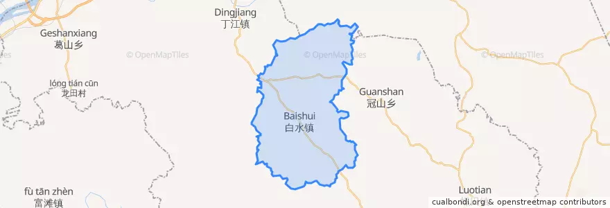 Mapa de ubicacion de 白水镇.