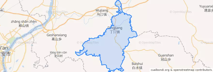 Mapa de ubicacion de 丁江镇.