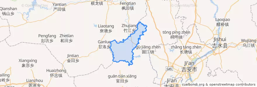 Mapa de ubicacion de 浬田镇.
