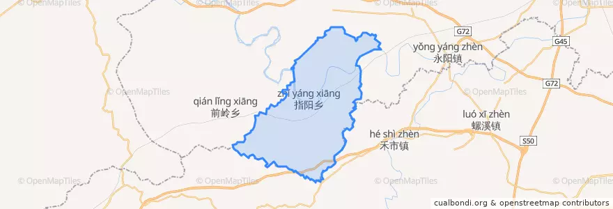 Mapa de ubicacion de 指阳乡.