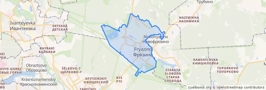 Mapa de ubicacion de городской округ Фрязино.