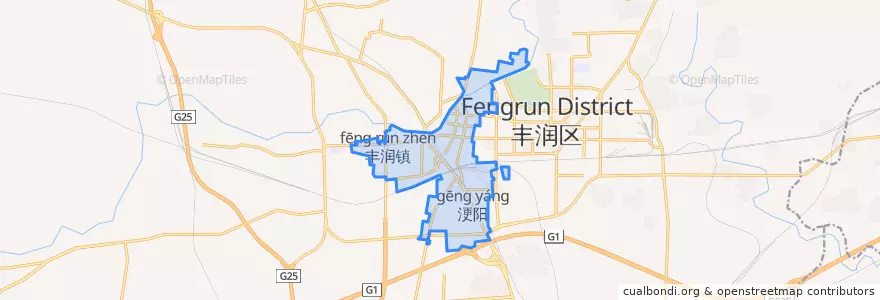 Mapa de ubicacion de Gengyang Subdistrict.
