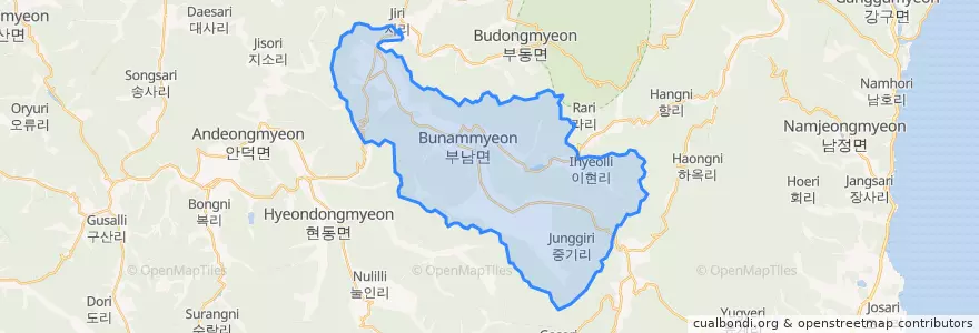 Mapa de ubicacion de Bunam-myeon.