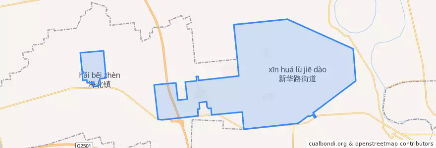 Mapa de ubicacion de Xinhualu.