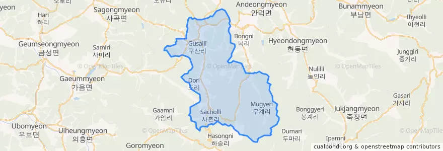 Mapa de ubicacion de 현서면.