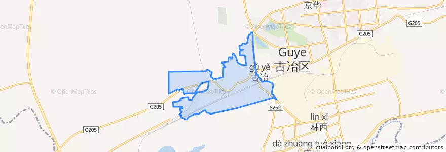 Mapa de ubicacion de Guye Subdistrict.