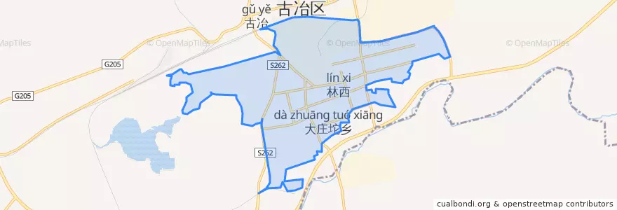 Mapa de ubicacion de 林西街道.