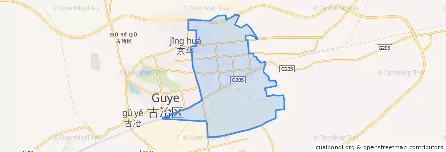 Mapa de ubicacion de Tangjiazhuang Subdistrict.
