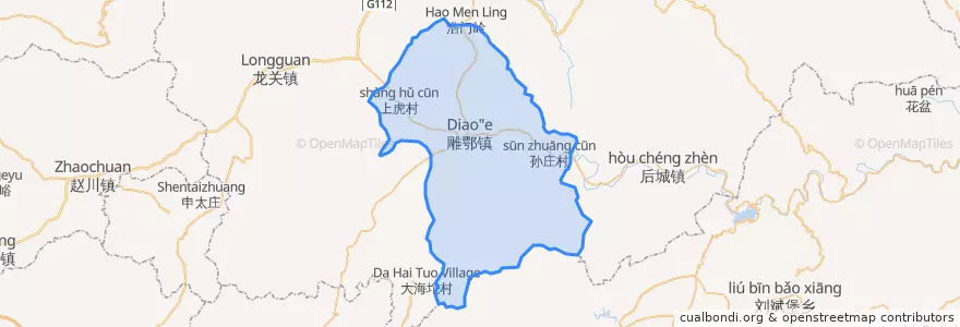 Mapa de ubicacion de Diao'e.