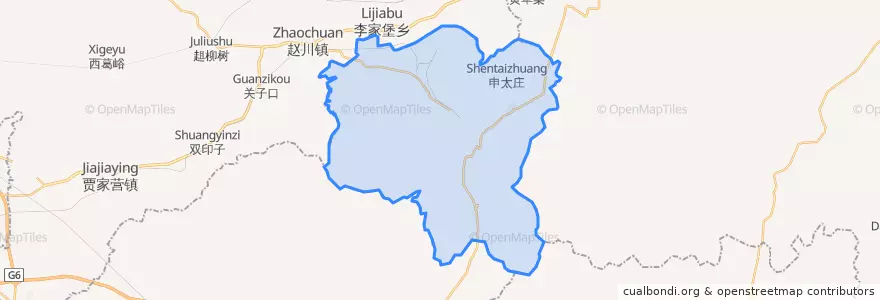 Mapa de ubicacion de 庞家堡镇.