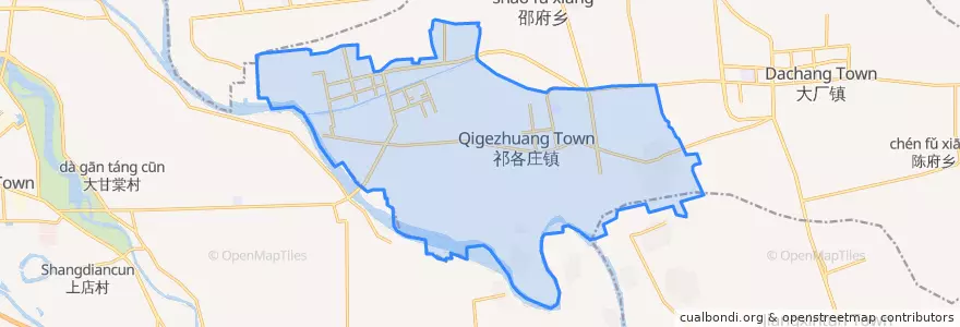 Mapa de ubicacion de Qigezhuang.