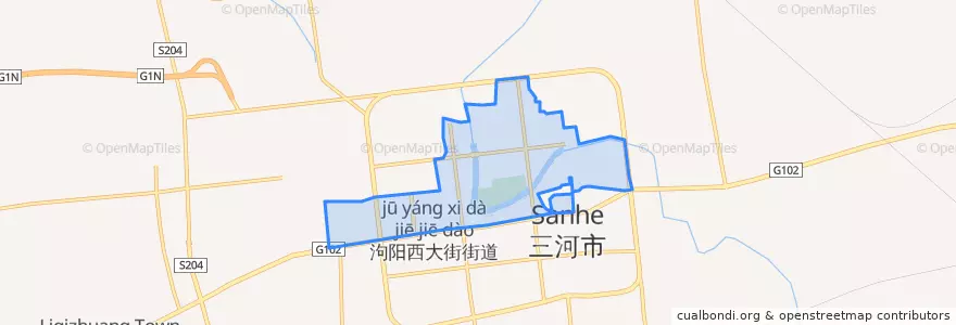Mapa de ubicacion de 泃阳西大街街道.