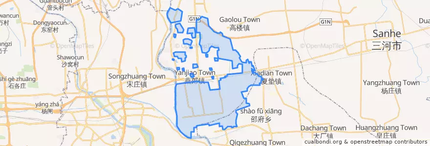 Mapa de ubicacion de 燕郊镇.