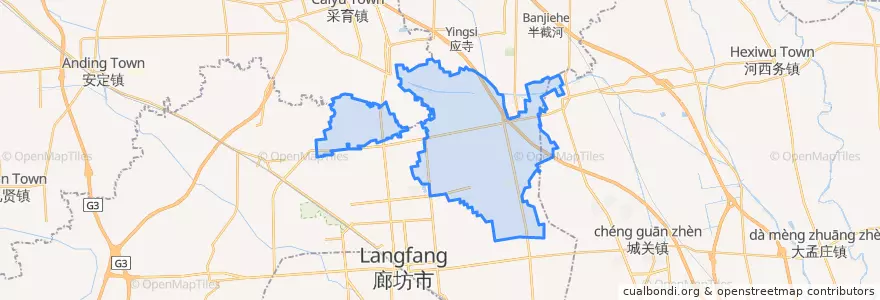 Mapa de ubicacion de Langfang Economic and Technological Development Area.