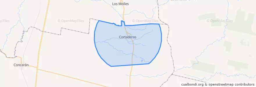 Mapa de ubicacion de Comisión Municipal de Cortaderas.