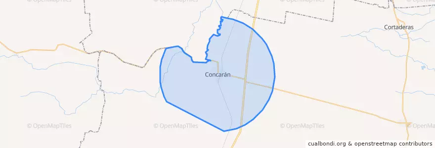 Mapa de ubicacion de Municipio de Concarán.