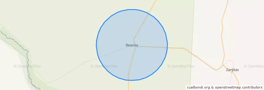Mapa de ubicacion de Comisión Municipal de Beazley.