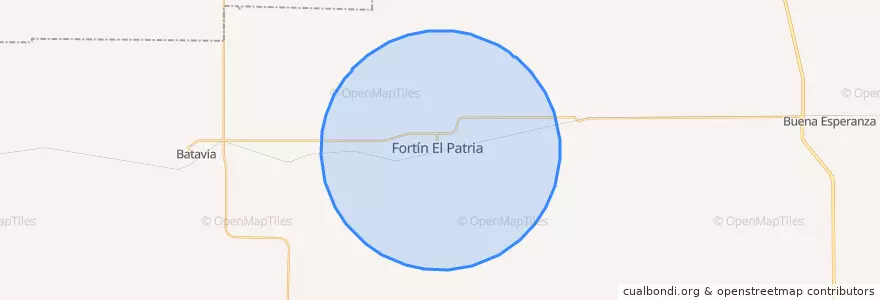 Mapa de ubicacion de Municipio de Fortín El Patria.