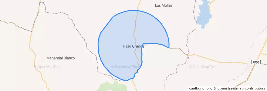 Mapa de ubicacion de Comisión Municipal de Paso Grande.