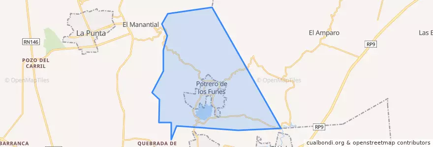 Mapa de ubicacion de Comisión Municipal de Potrero de los Funes.